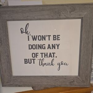 Gray Framed Quote Art